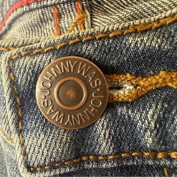NWT Johnny Was Embroidered Skinny Jeans Vintage Wash Boho Size 25 - Picture 7 of 15